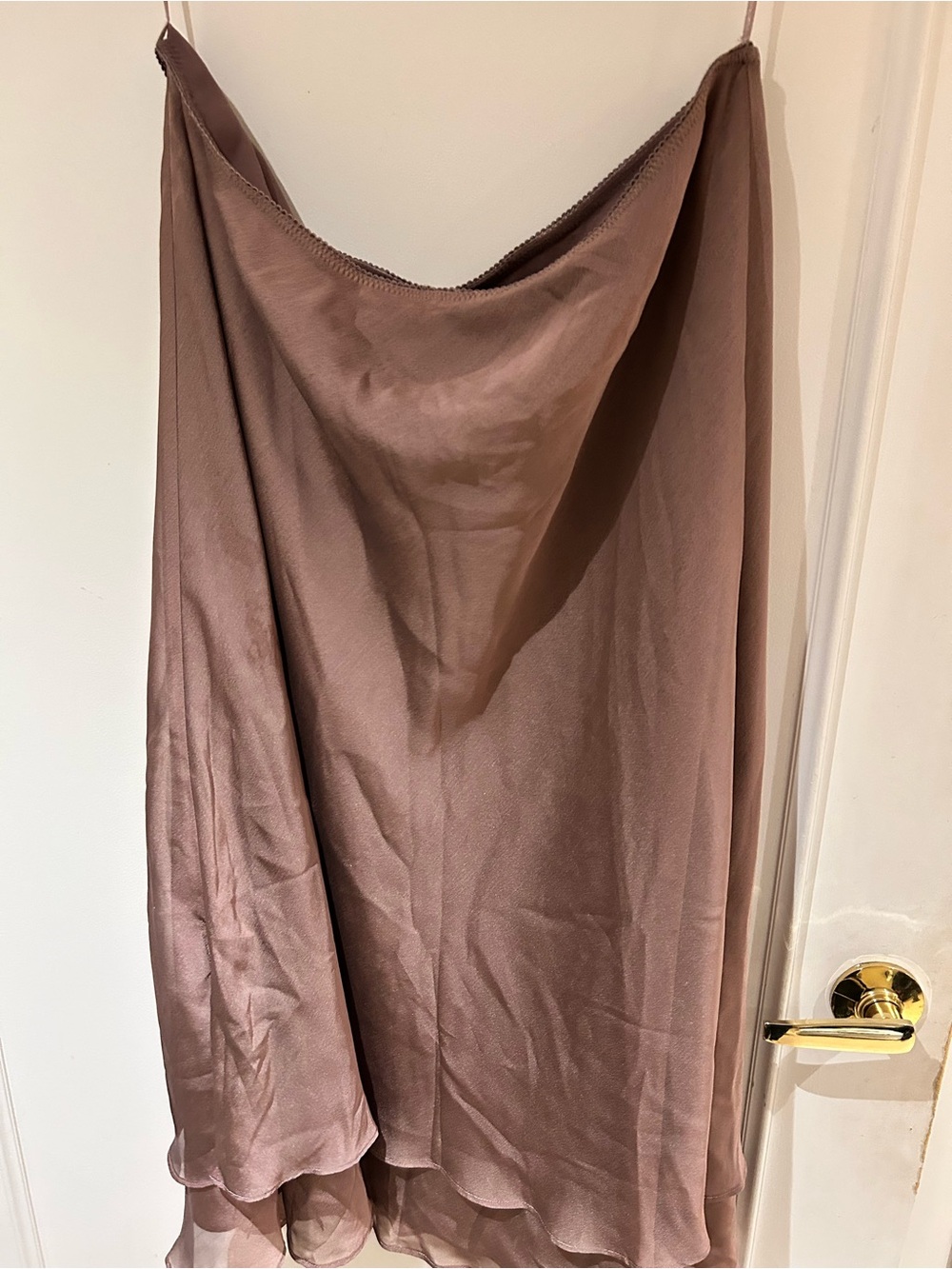 Women's Taupe Satin Maxi Slip Skirt